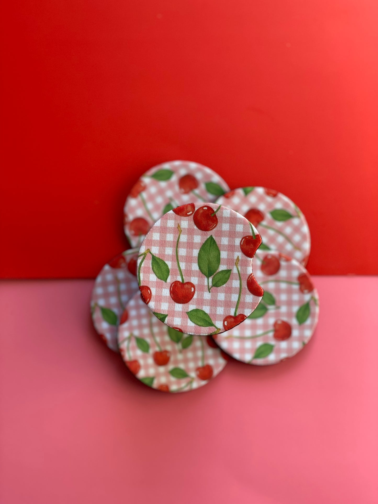Cherry Car Coaster Set