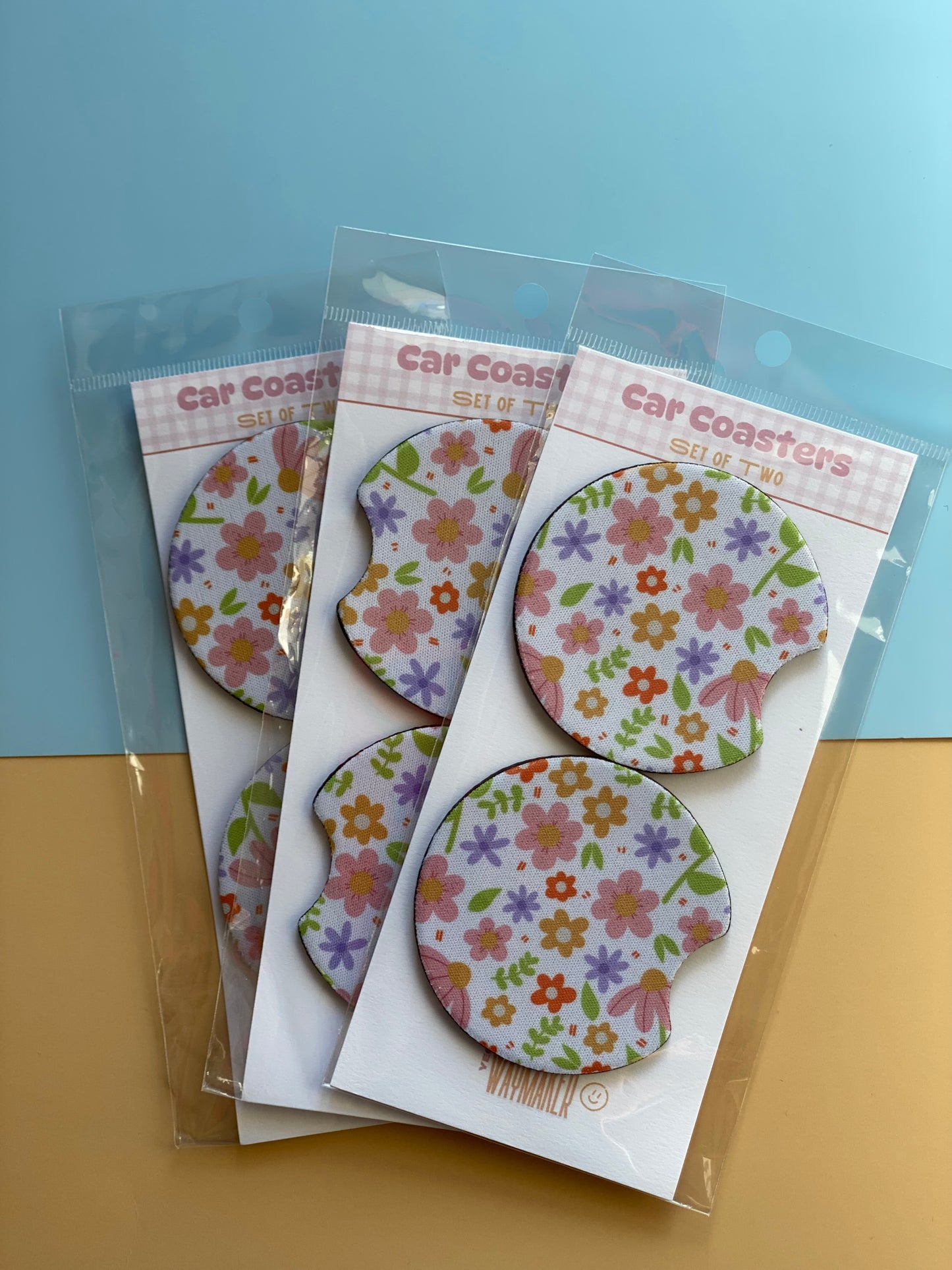 Spring Flower Car Coaster Set