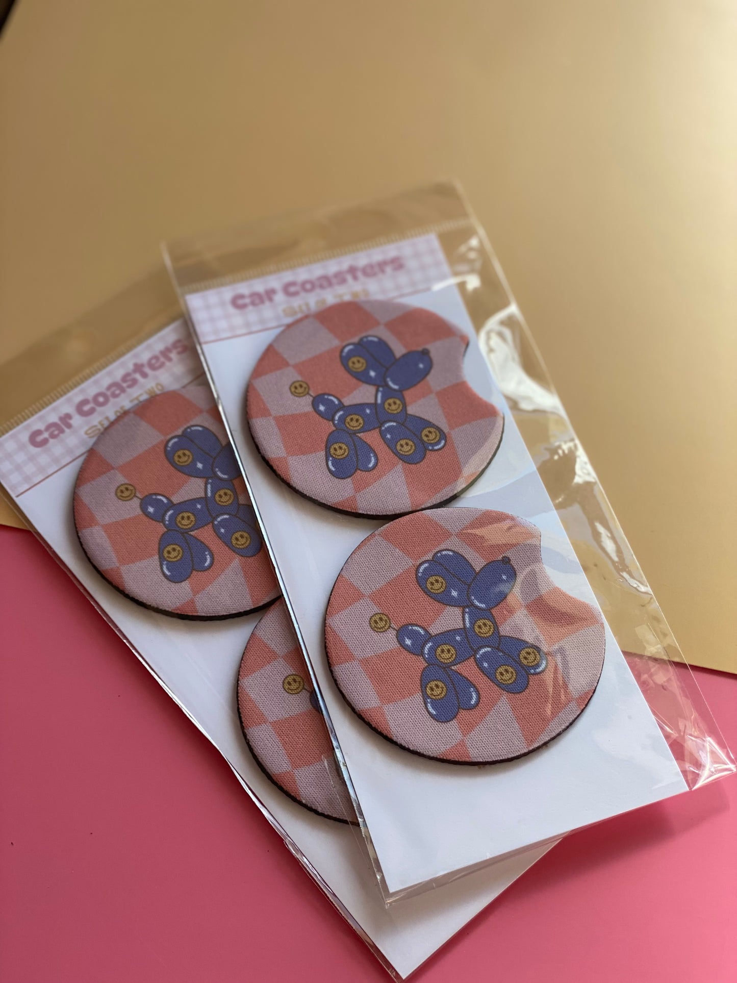 Balloon Dog Car Coaster Set