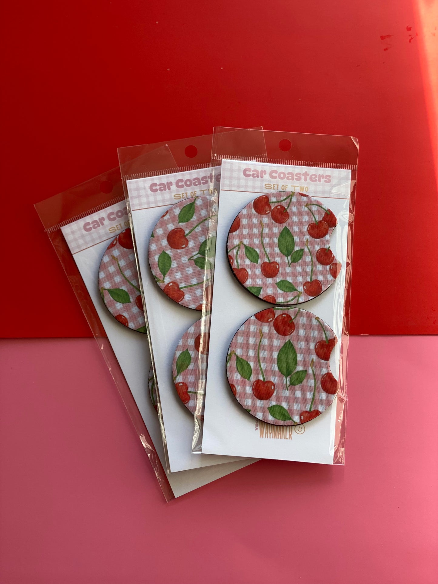 Cherry Car Coaster Set