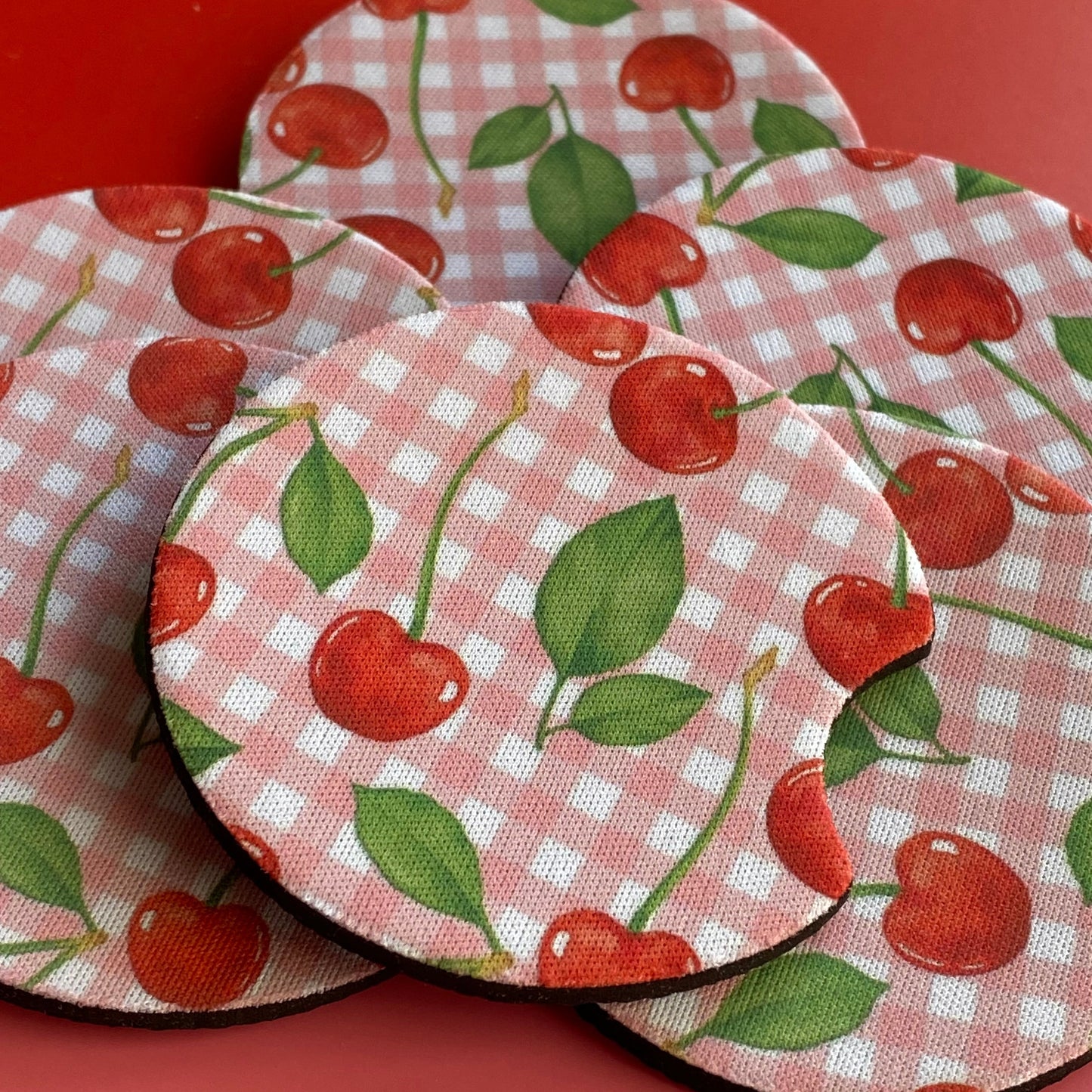 Cherry Car Coaster Set
