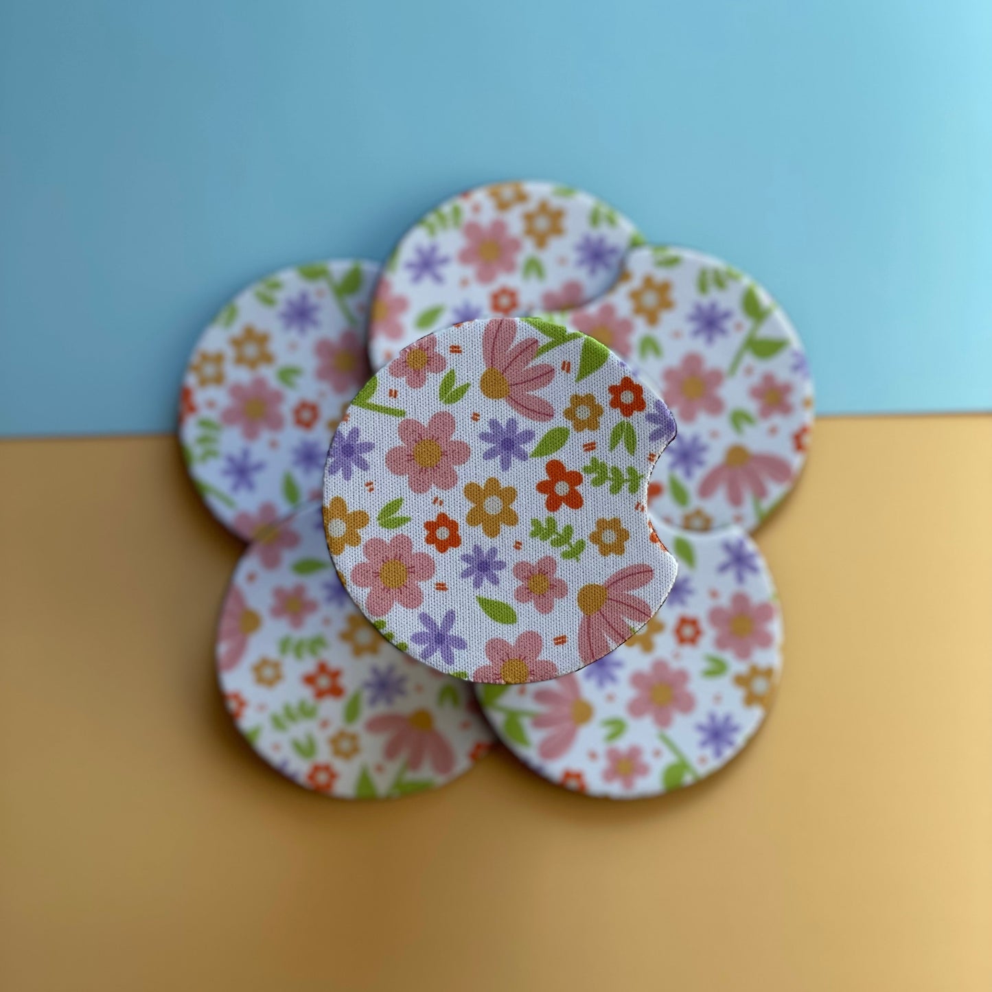 Spring Flower Car Coaster Set