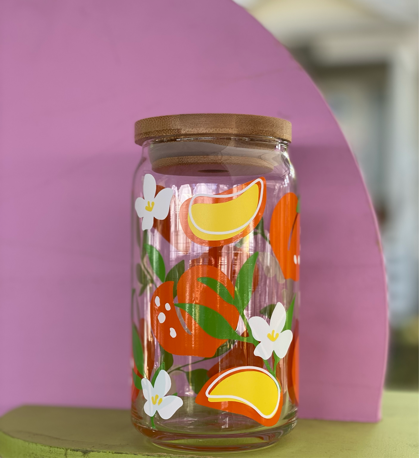 Orange Fruit Glass Cup
