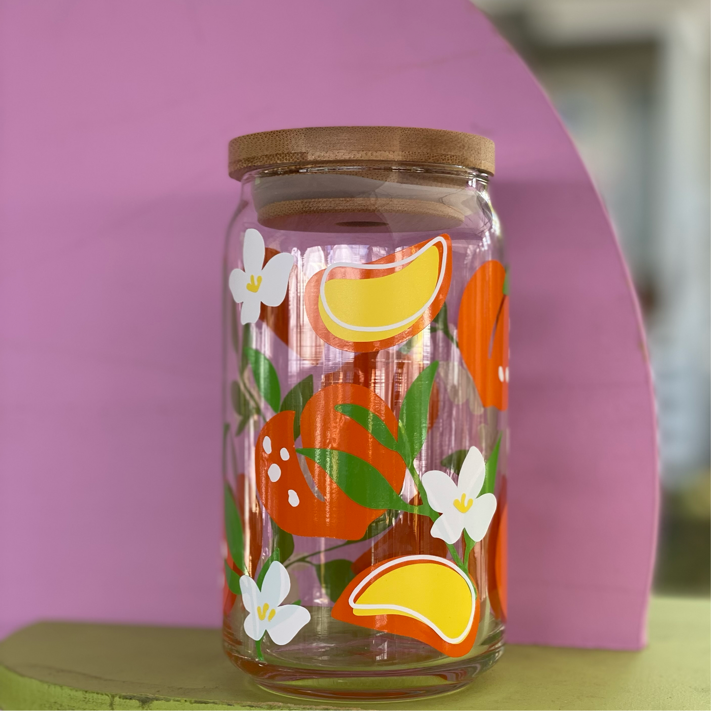 Orange Fruit Glass Cup