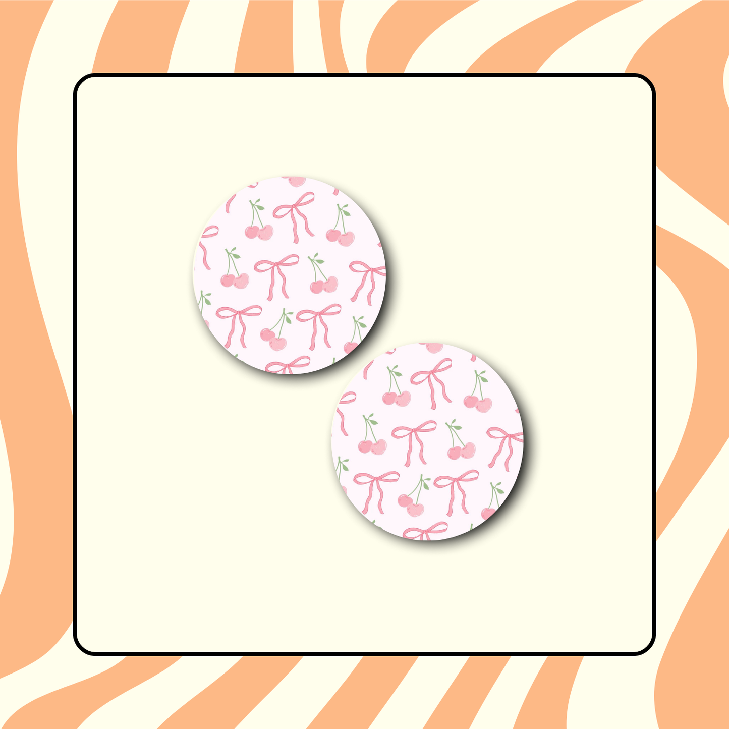 Bow Cherries Coaster | Set of 2