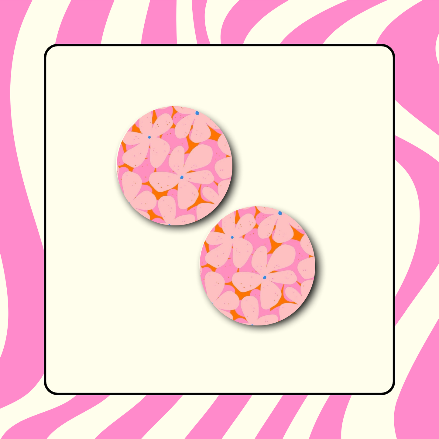Pink Flower Coaster | Set of 2