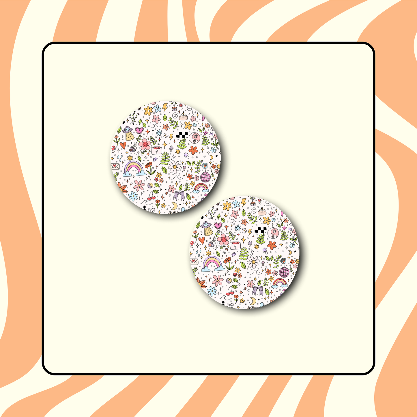 Doodle Art Coaster | Set of 2