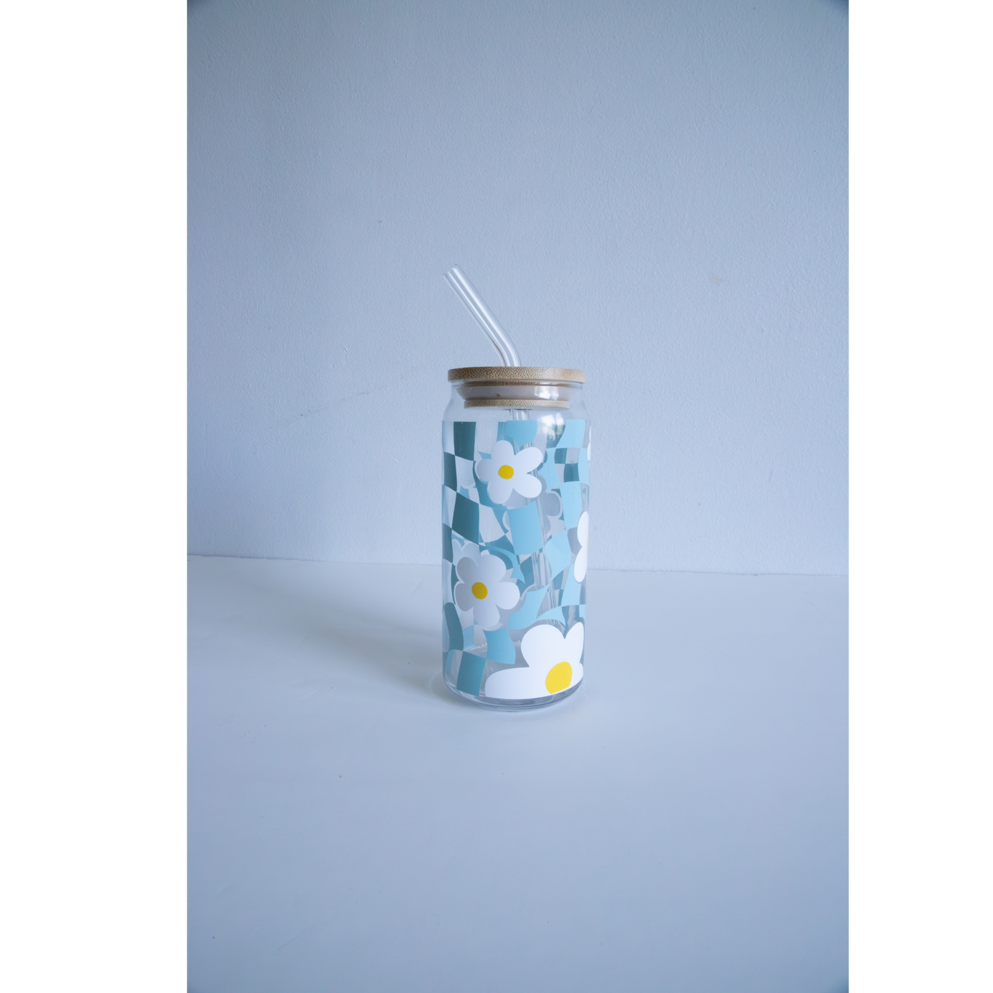 Checkered Glass Cup