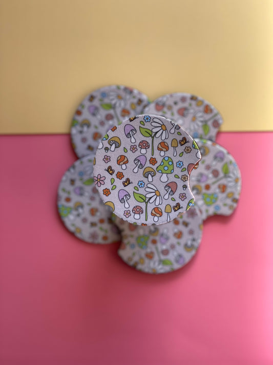 Mushroom Flowers Car Coaster Set