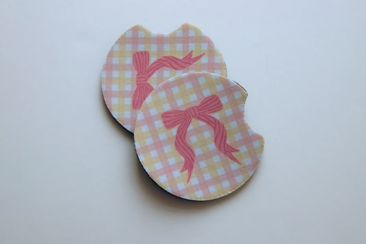 Pink Bow Car Coaster