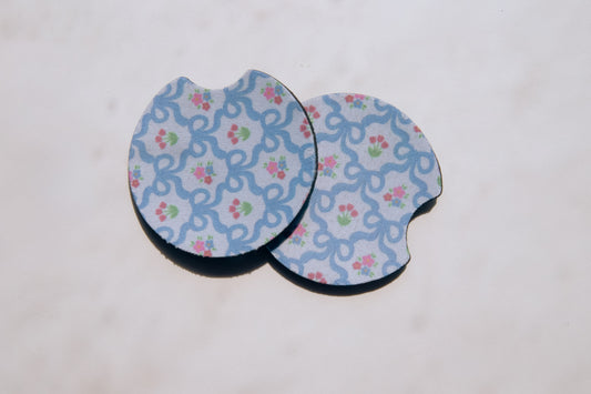 Blue Bow Car Coaster