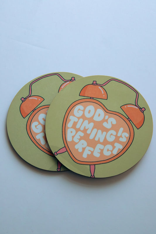 God's Timing Table Coaster